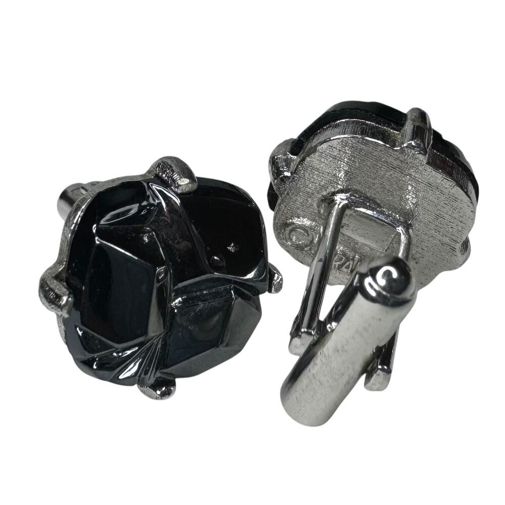 Sarah Coventry Vintage Dark Metallic Gray Cufflinks